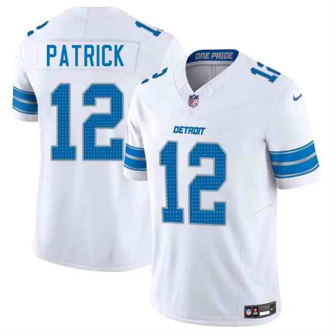 Men's Detroit Lions #12 Tim Patrick White 2025 F.U.S.E. Vapor Limited Stitched Jersey